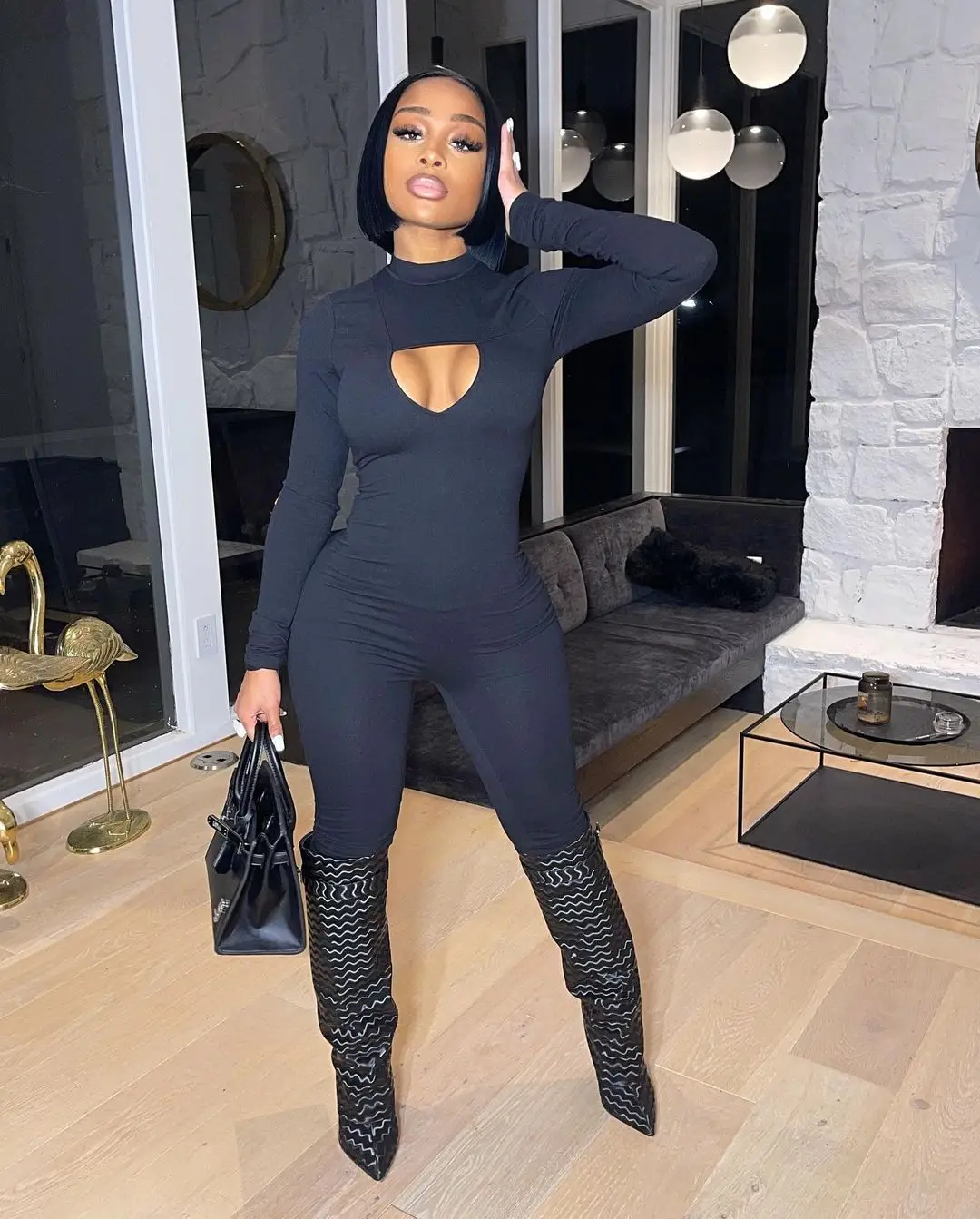 Casual Women Jumpsuit Hollow Out Solid Color High Streetwear Romper Women Jumpsuit Outfit