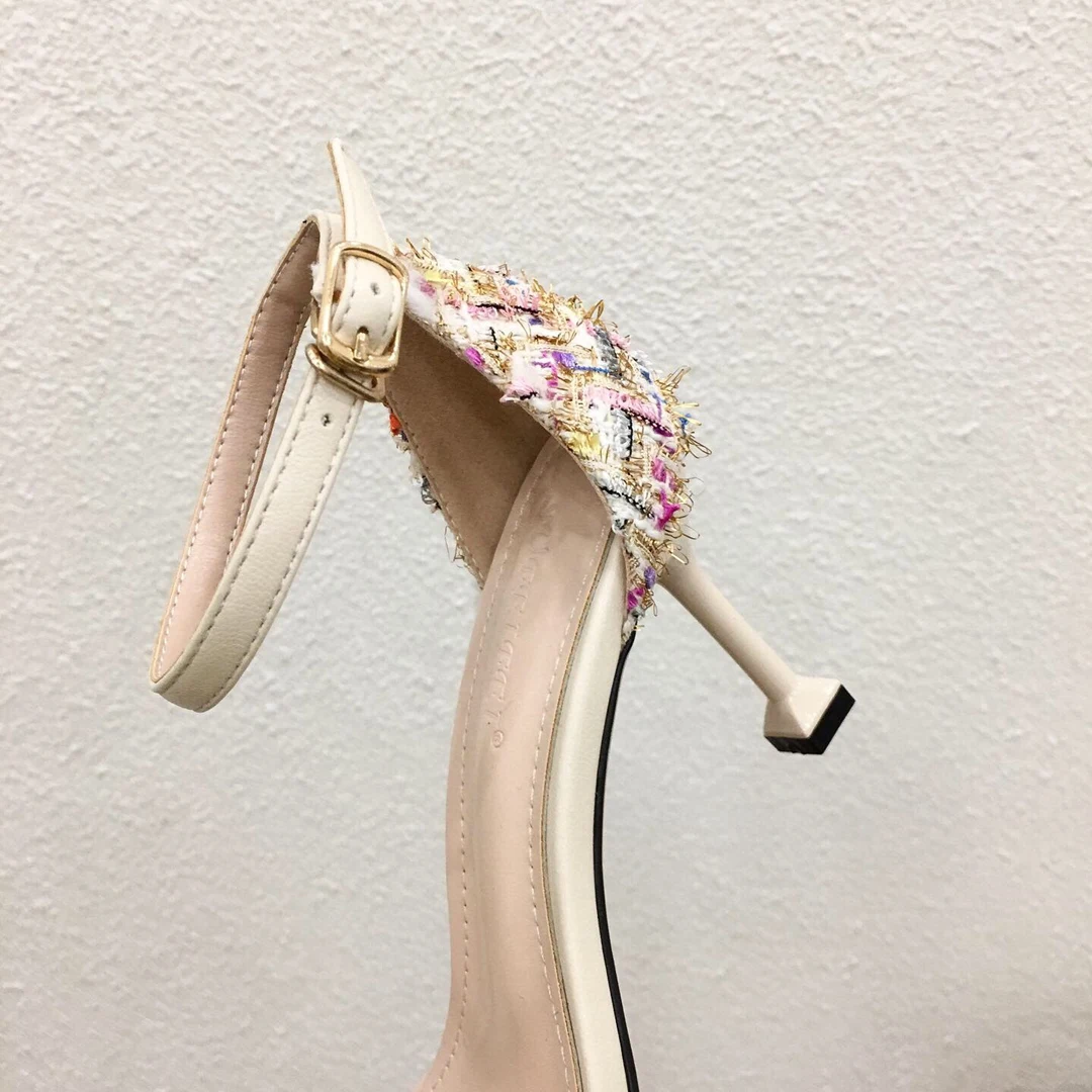 Обувь женские босоножки коллекция 2019 года Летние однотонные на высоком каблуке с