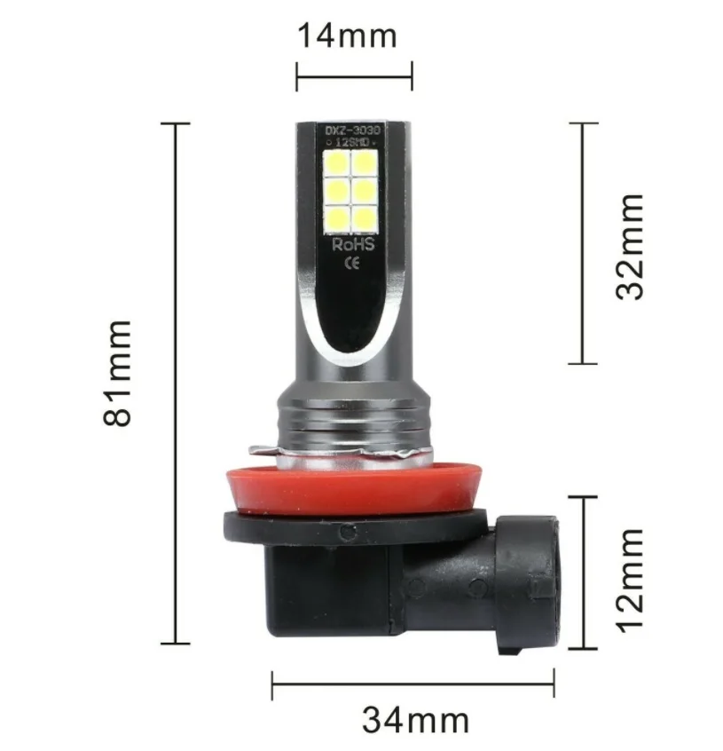 Противотуманные фары H8 H11 Led HB4 9006 HB3 9005 H3 s 3030SMD 6000 лм|Передние LED-фары для авто| |
