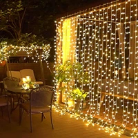 3x36x2 remote control icicle curtain fairy lights christmas lights led string lights garland party garden street wedding decor