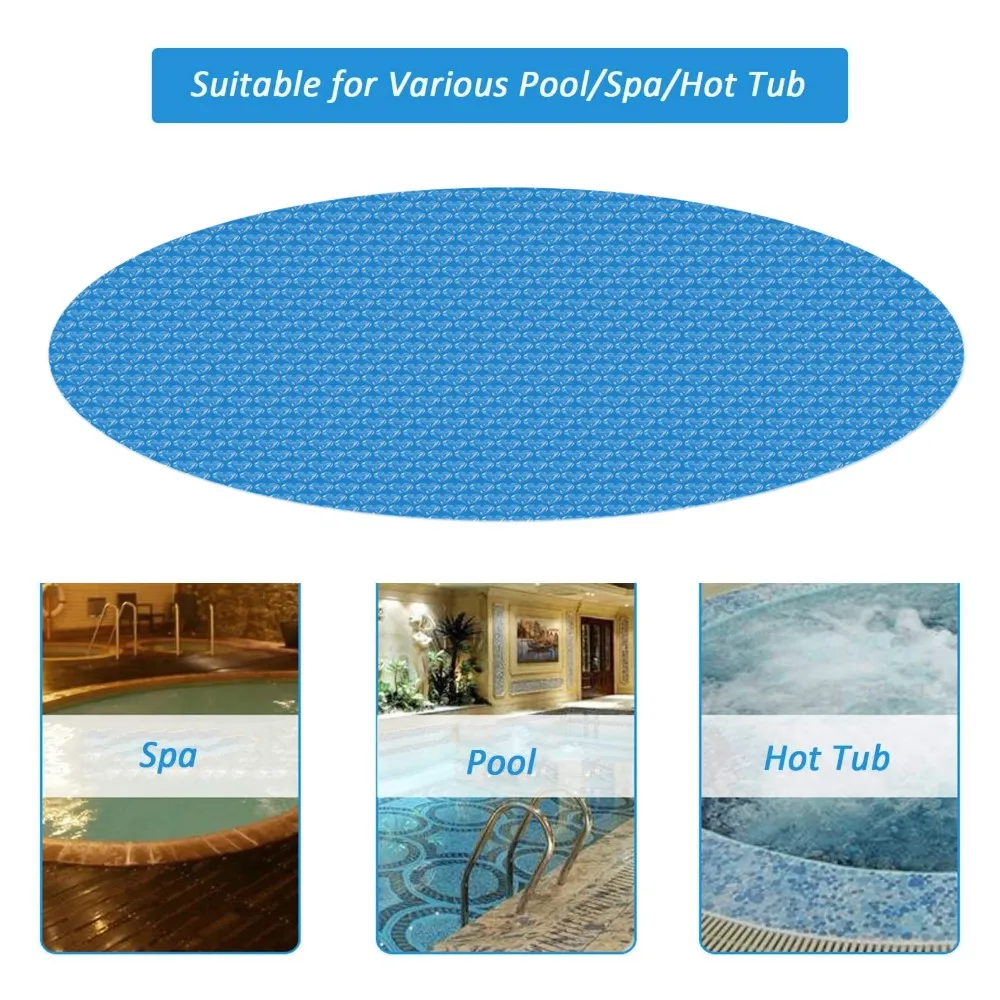 

Pool Cover Round Swimming Pool Solar Waterproof Dustproof UV Protection Cover PE Bubble Heat Insulation Film For SPA