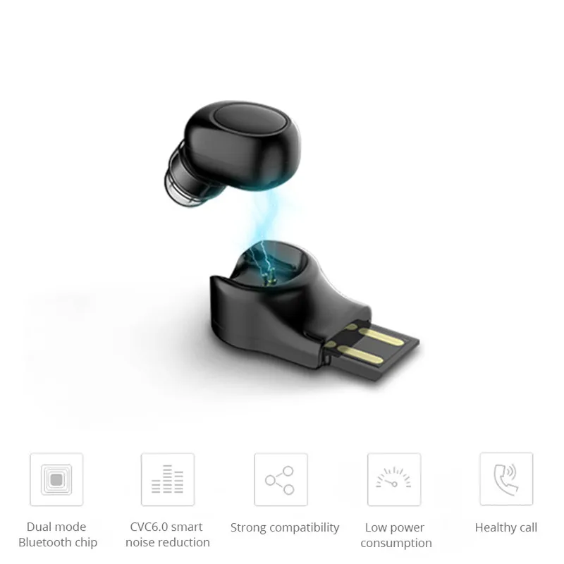 Mini Bluetooth Earphone Wireless Headset V4.1 Noise Canceling for Xiaomi Headphone Handsfree Magnet USB Charger | Электроника