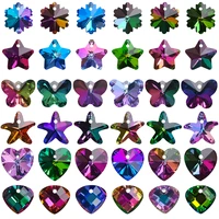 20pcslot charm crystal star pendant green 14mm austrian glass heart beads for women jewelry making necklaces earring findings
