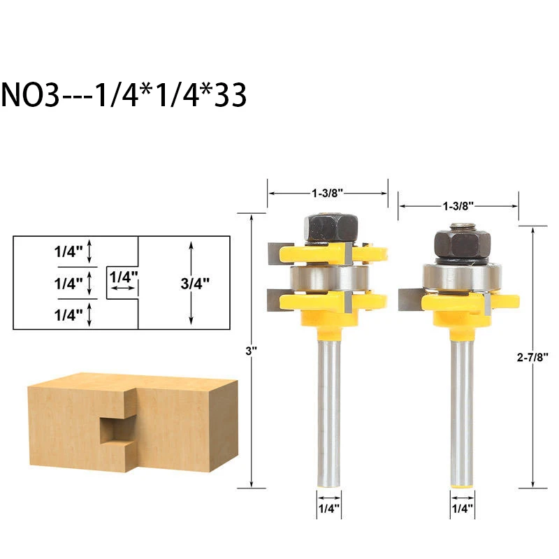 2 шт. набор фрез для работ по дереву 1/4 дюйма|Фреза| |