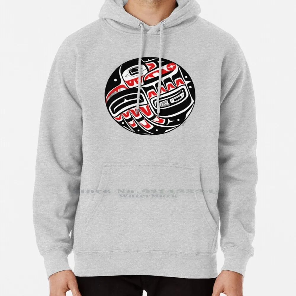 

Raven Steals The Sun-Pnw Style Hoodie Sweater 6xl Cotton Raven Steals The Sun Native Art British Washington Tlingit Haida