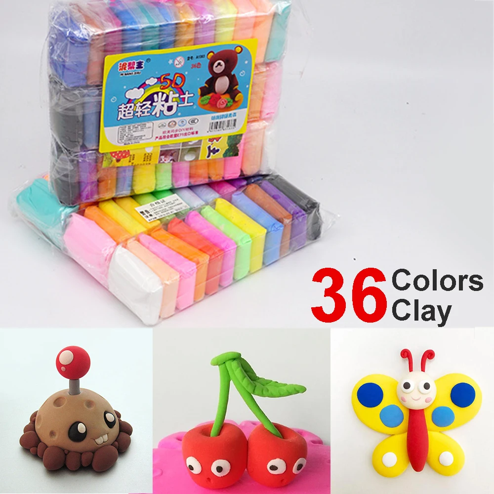 

Clay 36 Colors Bags of Colored Ultra-Light Children 's Handmade DIY Clay Puzzle Plasticine