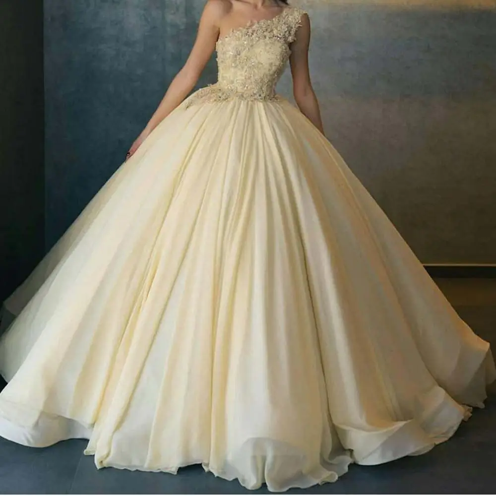 Бледно желтое платье с бисером ярко бальное свадебные платья принцессы