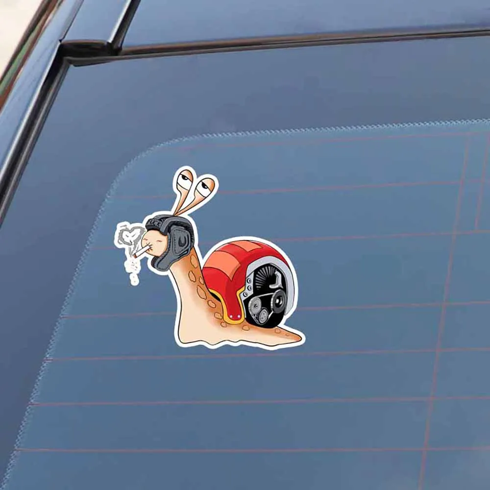 

15cmx14cm Funny snail smoking Vinyl Car stickers Decals Motorcycle Accessories Car-Window Decorative Goods PVC