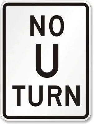 

Metal signsE No U Turn Sign
