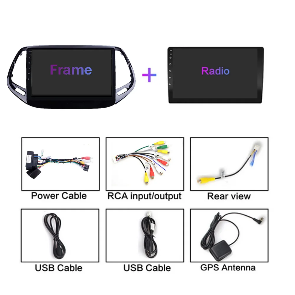 

Car GPS DVD Player for JEEP Compass 2016 2017 2018 Android 10.0 RAM 2G ROM 32G Car Radio Multimedia Navigation Stereo Head Unit