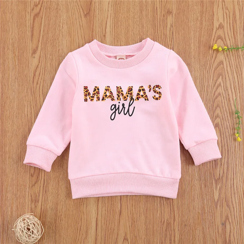 

New Baby Girls Sweatshirts Autumn Spring Letter Printed Cotton Crew Neck Hoodies Children Kids Long Sleeve Sweatshirts Clothes
