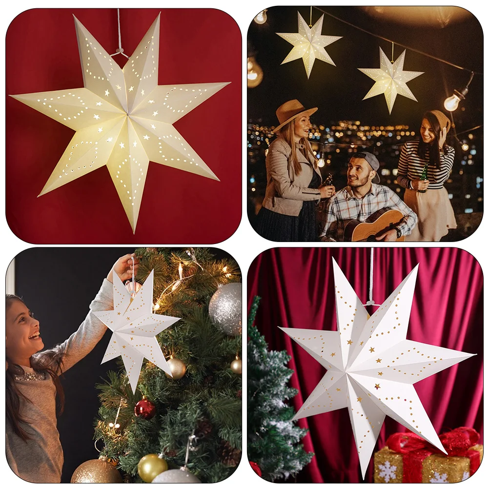 Star Paper Shade Lantern Hanging Lamp Light Ceiling Decoration Shades Lanterns Lights Ornament New Year Party Puzzle |