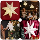 Ажурный светильник со звездами, рождественские украшения, складной светильник, Обложка, лампа, крышка для домашней вечеринки