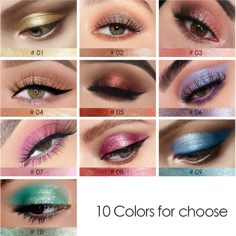 Розовые фиолетовые блестящие жидкие тени для век подводка глаз Карандаш Макияж