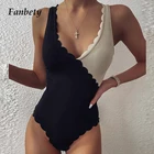 Сексуальный слитный купальник с высоким вырезом, женский модный растягивающийся купальник черного, бежевого цветов, 2021, женский купальный костюм, бикини