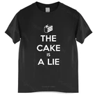 Мужская Роскошная хлопковая футболка, футболка The Cake Is A Lie, новая футболка с принтом портала, мужские свободные топы для него
