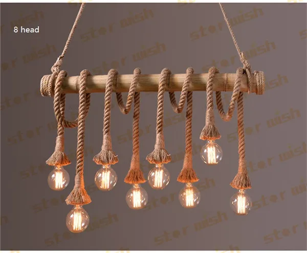 

Подвесные светильники Ipesl из бамбука и веревки