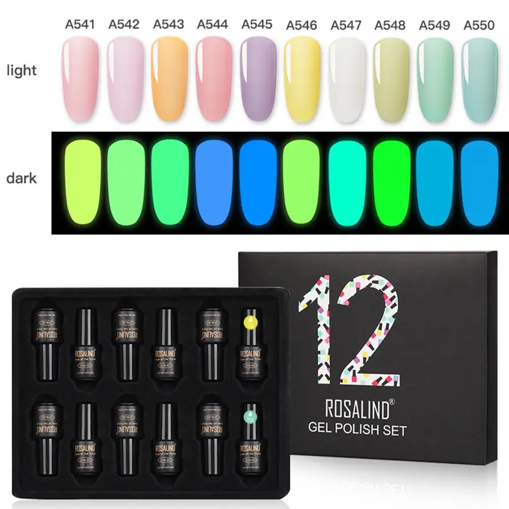 

12Pcs Neon Hybrid Varnishes Gel Nail Polish Luminous Nail Art Top Base Gel All For Manicure Gel Nail Lacquer Semi Permanent