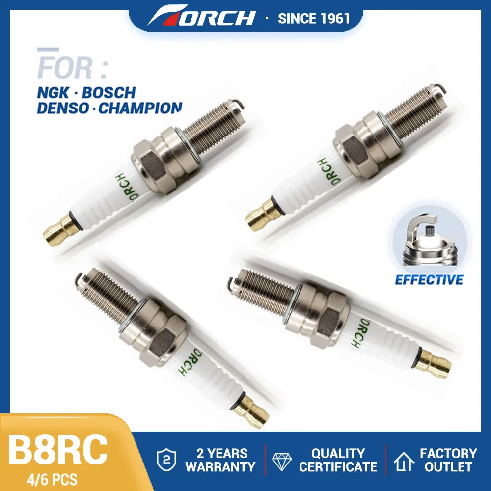 

4-6PCS Candles Replace for Denso U24ESR-NB YAMAHA 94703-00330 BMW 12-12-7-653-439 Motorcycle Ordinary Spark Plugs Torch B8RC