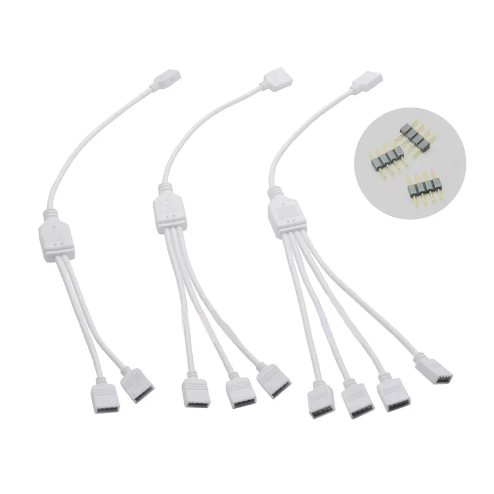 

1to2/1to3/1to4 4 Pin Splitter Female Connection Cable For Led Rgb Color Strip Extension Wire Cable Cord Connector