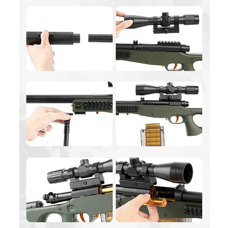 Simulation Sniper Gun Shell Throwing AWM Soft Bullet Toy EVA Weapon Armas Blaster For Boys CS Game | Игрушки и хобби