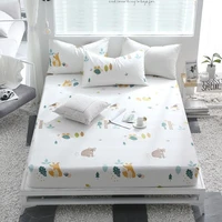 62 new on the product1pcs 100cotton printed solid fitted sheet mattress cover four corners with elastic band bed sheet