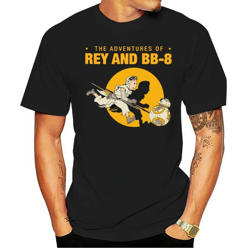

2021 New Year t-shirt Rey Bb8 Tintin Force Awakens Tin TinTee All Sizes