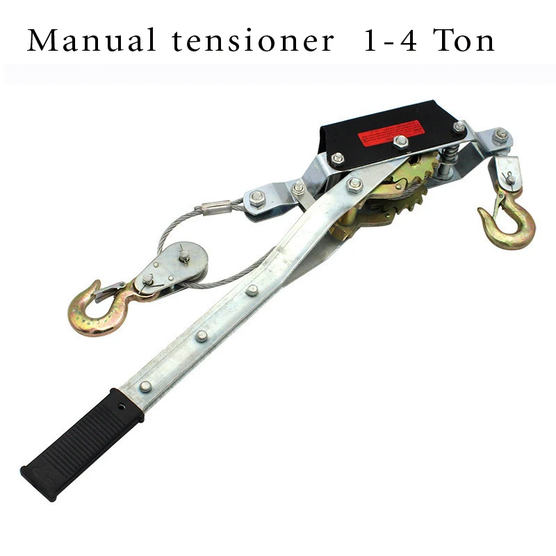 1-4 Ton Wire Rope Ratchet Hand Power Puller Tighten Tool Steel Cable Gear Winch Puller Mini Tightener Double Hook Lifting Tools