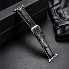 Ремешок из натуральной кожи для Apple Watch Series 6 5 4 3 SE, деловой мужской браслет для iwatch 44 мм 42 мм 40 мм 38 мм