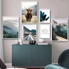 Настенная картина с изображением природного пейзажа, лесная река, Постер для домашнего дизайна, нордический Декор для дома, картины без рамки