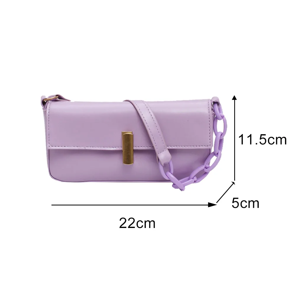 

Popular Simple Female Daily Bag Casual PU Leather Sling Handbag Purse Women Elegant Chain Shoulder Crossbody Bag