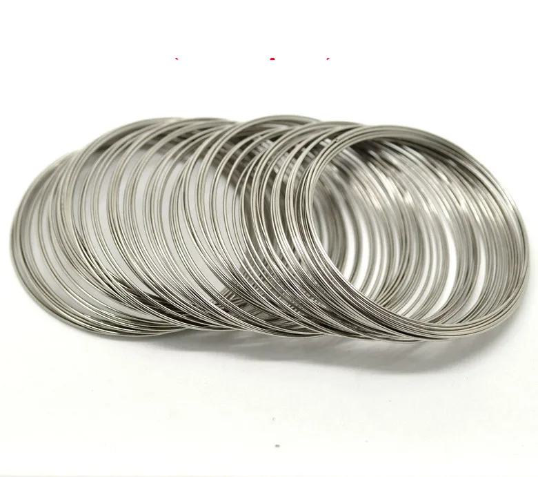Детали браслетов DoreenBeads из стальной проволоки компоненты круглые серебристые