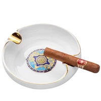 ashtray european style personality creative cigar ashtray with gilt trim 2 slot cigarette tobacco cigar ashtray holder with box