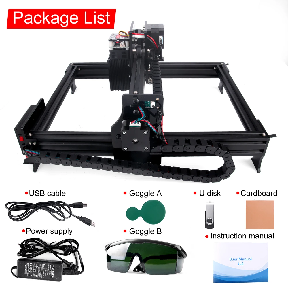 3000mW/7000mW Laser Engrave Machine Upgrade Version DIY Desktop CNC Wood Router Support Computer/Android Wifi/Off-line Control |