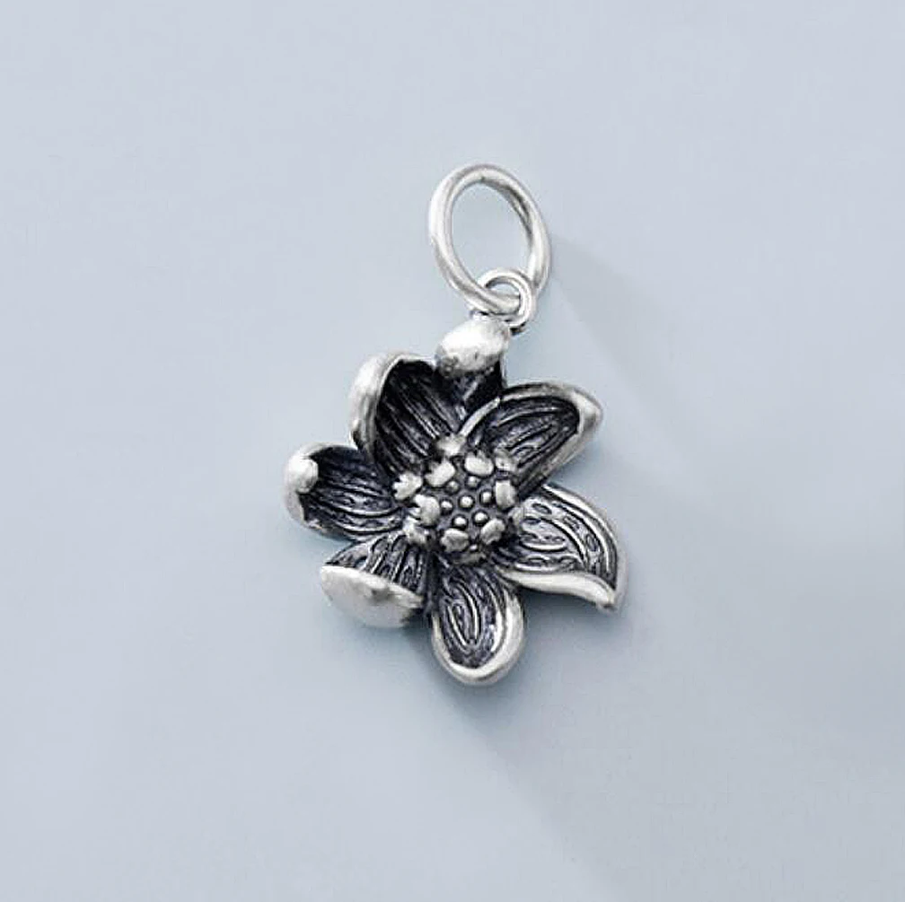 925 пробы окисленное серебро лотоса Йога кулон Крошечный Кулон Ювелирные изделия