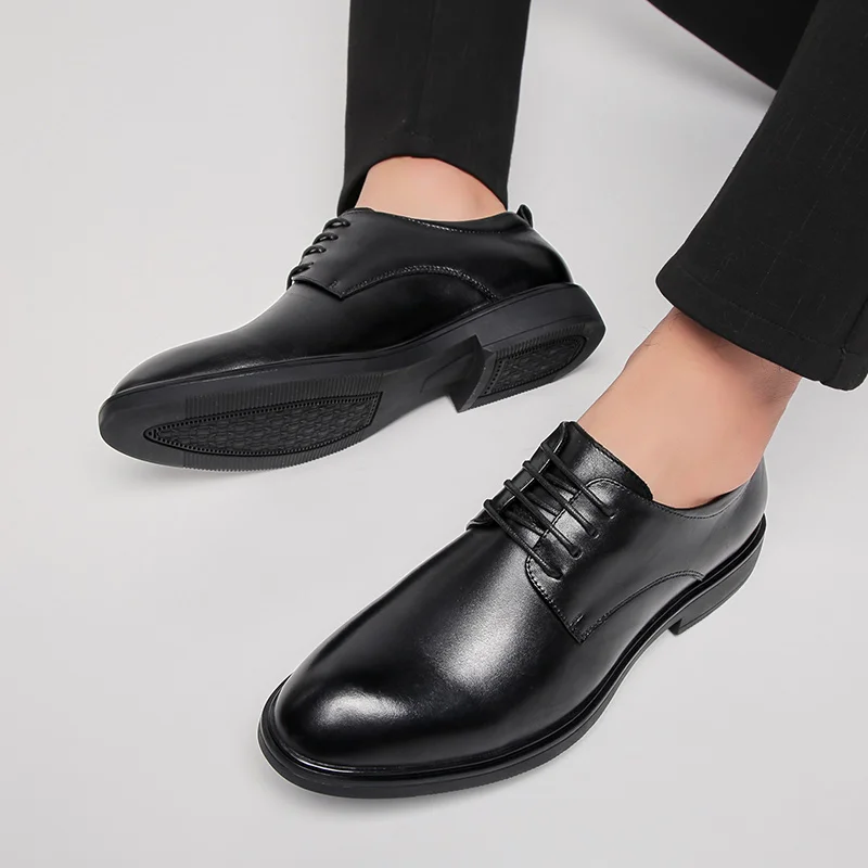 

2021 Genuine Leather Men Luxury Brand Formal Shoes Elegant Classic Business Wedding Social High Quality Dress Shoe British Style