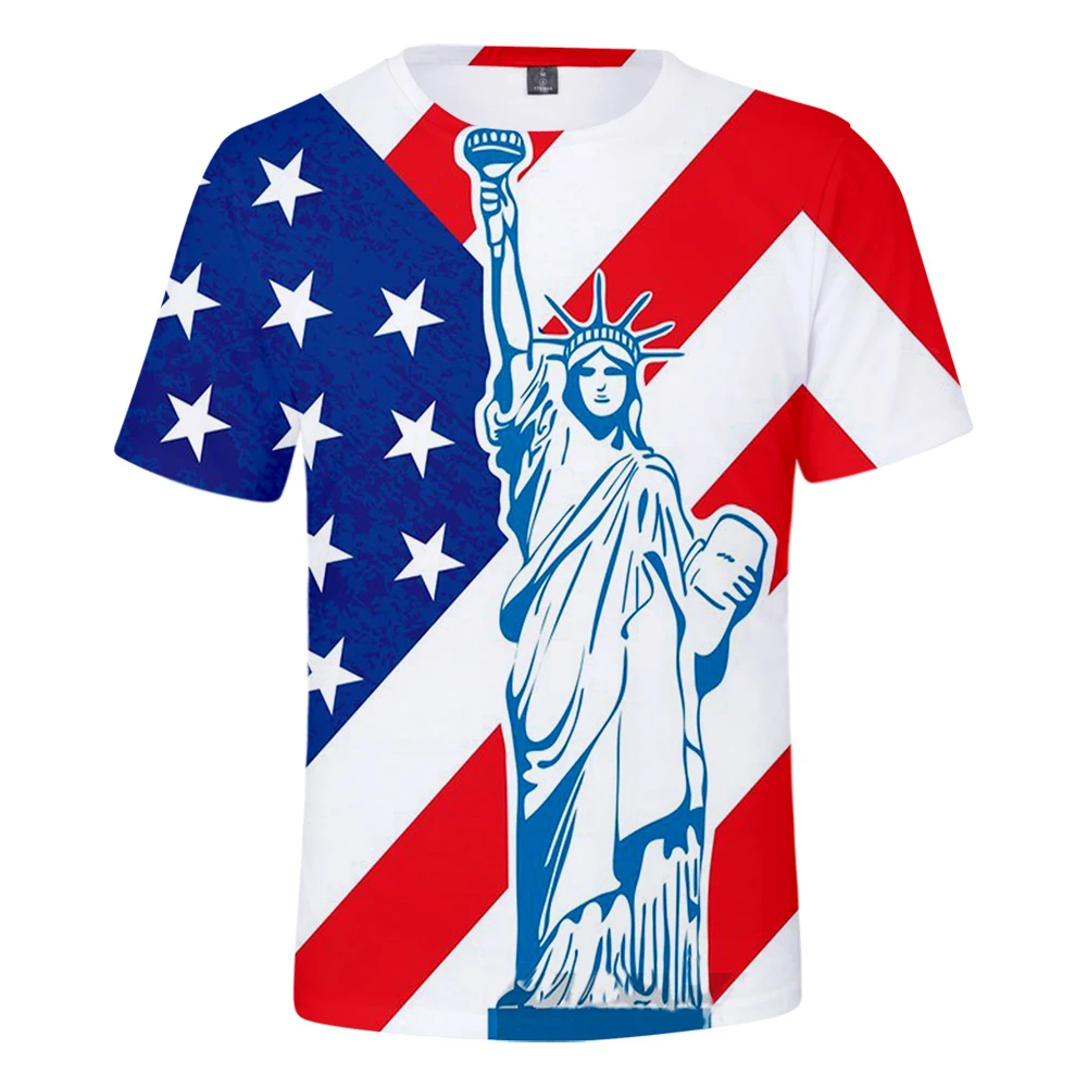 

Luxury Cool Novelty Independence Day 3D tshirts Women's Men's Cauual Tshirt Summer Short Sleeve Boys/girls Luxury Harajuku Tops