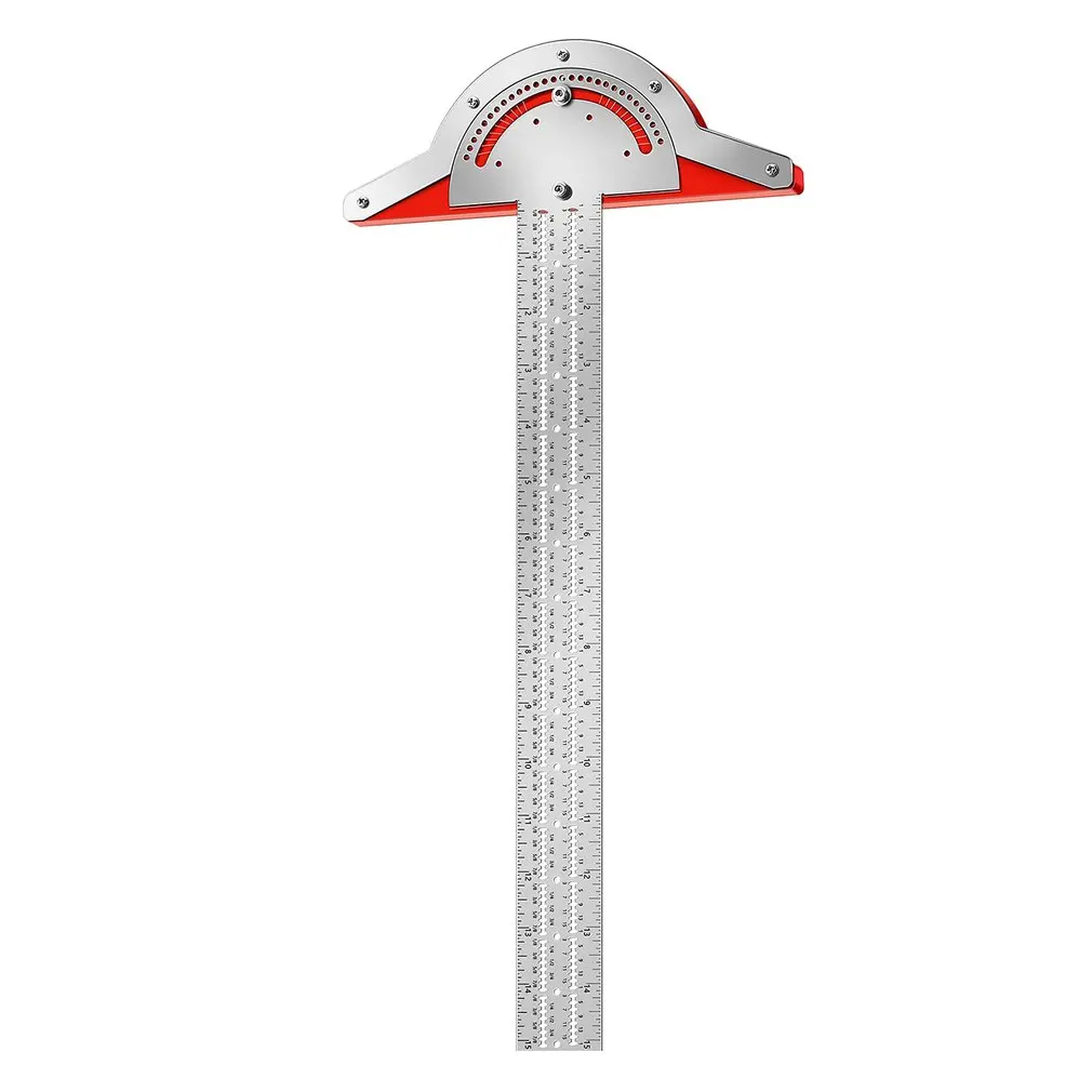 

1Pcs T-Type Woodworkers Edge Rule Protractor Woodworking Ruler Angle Measure Stainless Steel Carpentry Layout Carpenter Tools