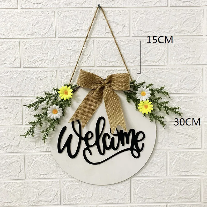 

Easter Wreath Welcome Door Accessories Welcome Board Hanging Decoration Doors And Windows Door Fence 1Piece