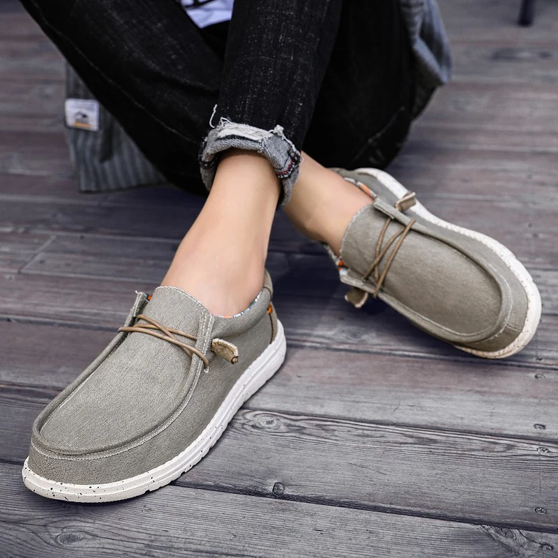 KATESEN Мужская парусиновая обувь дышащая повседневная для вождения легко носить