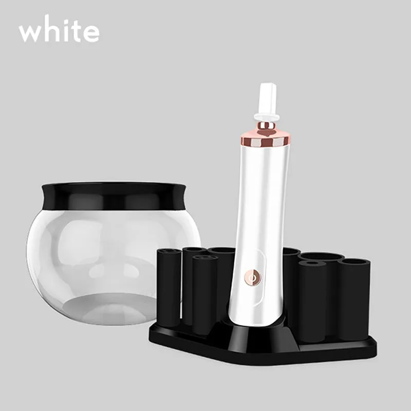 White Профессиональные электрические скребки, кисти для макияжа, чистящая щетка, инструмент, автоматический очиститель, красота, средство для пробуждения ресниц, Шерстяное волокно 30 - Handle Color: White