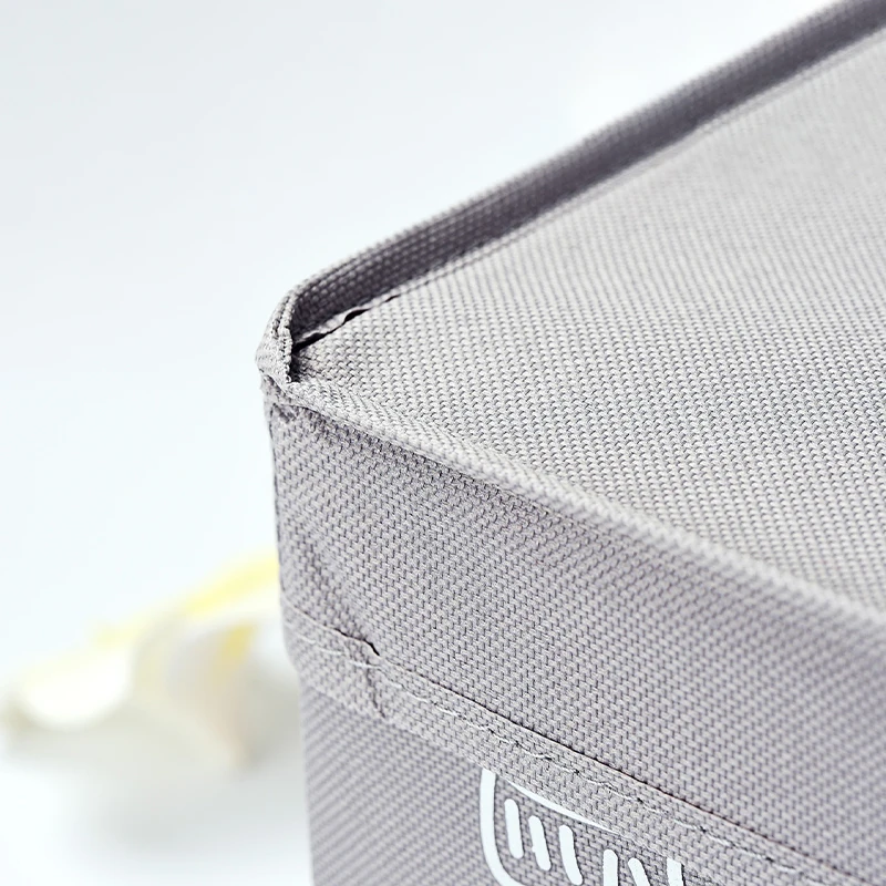 

Oxford Fabric Storage Box Clothes Collecting Case Organizer Blanket With Handles Large Gray for Shelves Home Bad Pillow Toys