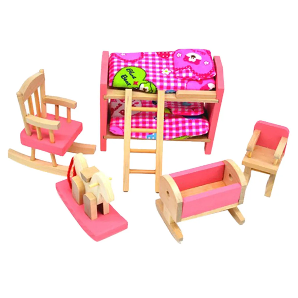 

Simulation Miniature Furniture Toys Dolls Kids Baby Room Play Toy Forest Animal Family Furniture Set For Dolls Edutation QW