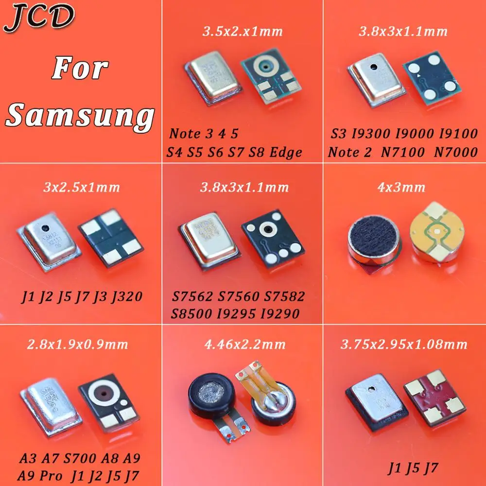 

JCD 2PCS Microphone Inner MIC Receiver Speaker For Samsung S3 S4 S5 S6 S7 S8 Edge Plus Note 3 4 5 A3 A7 A8 A9 J1 J2 J5 J7