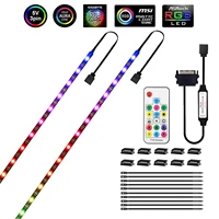 5v sata power interface rgb ws2812b led strip with remote controller led strip waterproof diode tape kit for pc computer case