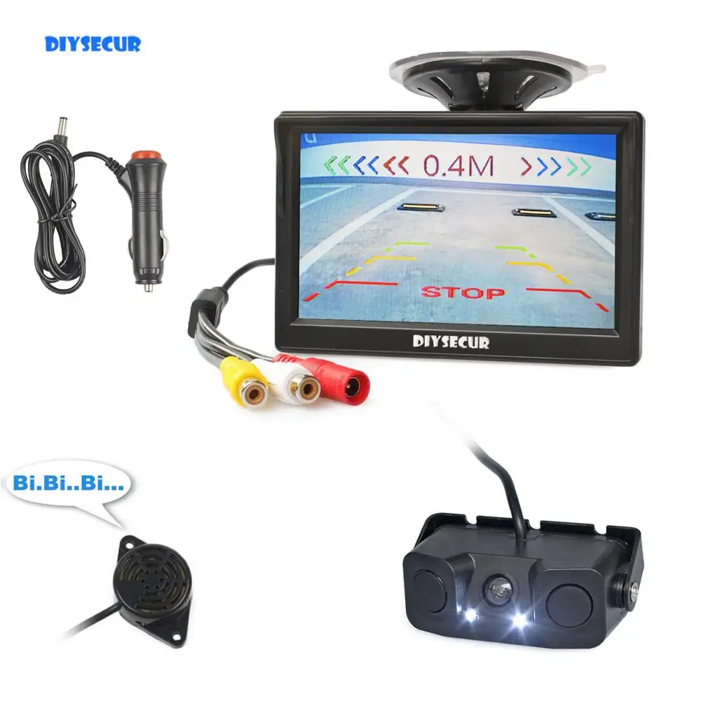 Автомобильный монитор заднего вида DIYSECUR 5 &quotTFT LCD водонепроницаемый парковочный