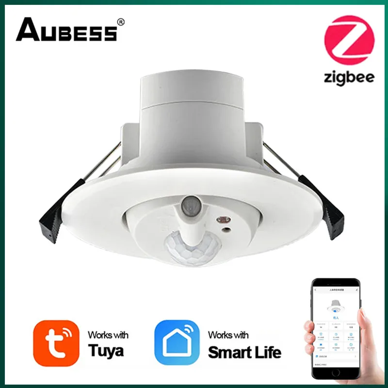 

Умный датчик человеческого тела Tuya ZigBee, потолочный датчик обнаружения движения, управление через приложение