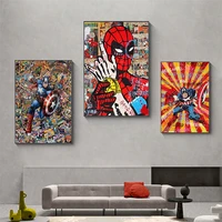 marvel cartoon superhero canvas painting captain america anime posters prints wall art canvas painting pictures kids room decor