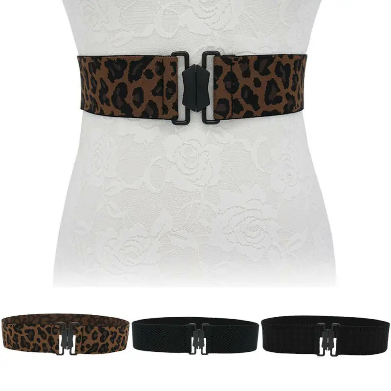 

Fashion Women's Lady Wide Stretch Buckle Woven Elastic Belt Cinch High Waistband