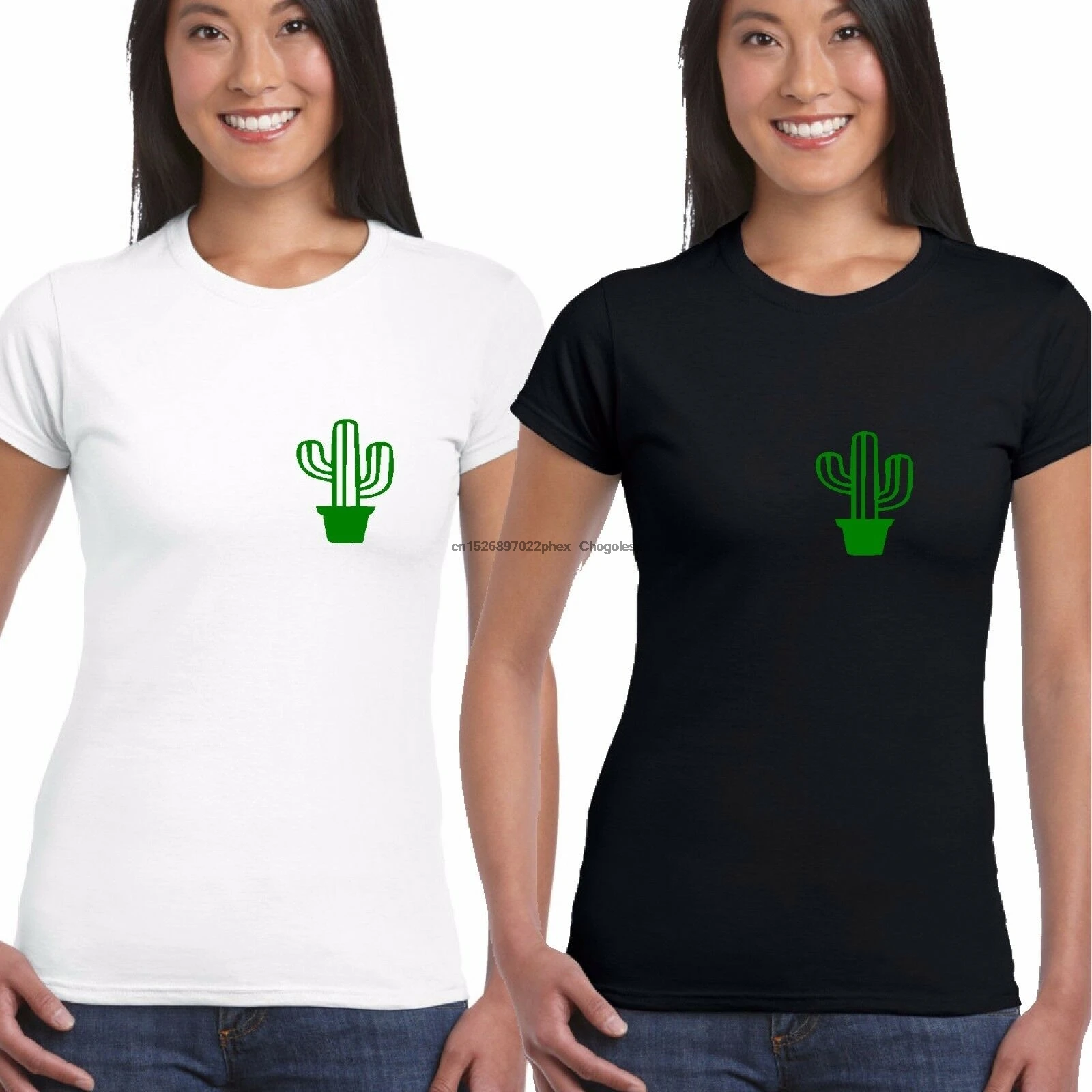 Кактус Футболка Дамская приталенная Девочка Логотип завод TUMBLR Редкие моды в
